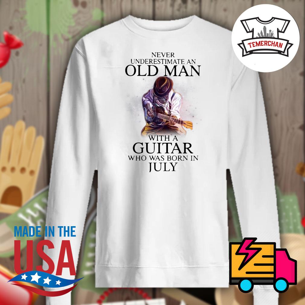 never underestimate an old man born in july t shirt