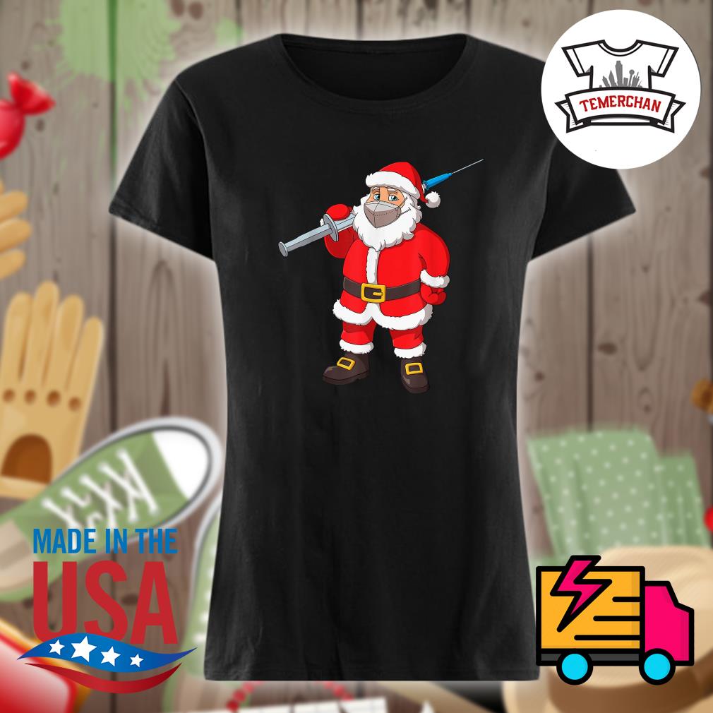 Vaccinated Santa Claus Christmas s Ladies t-shirt