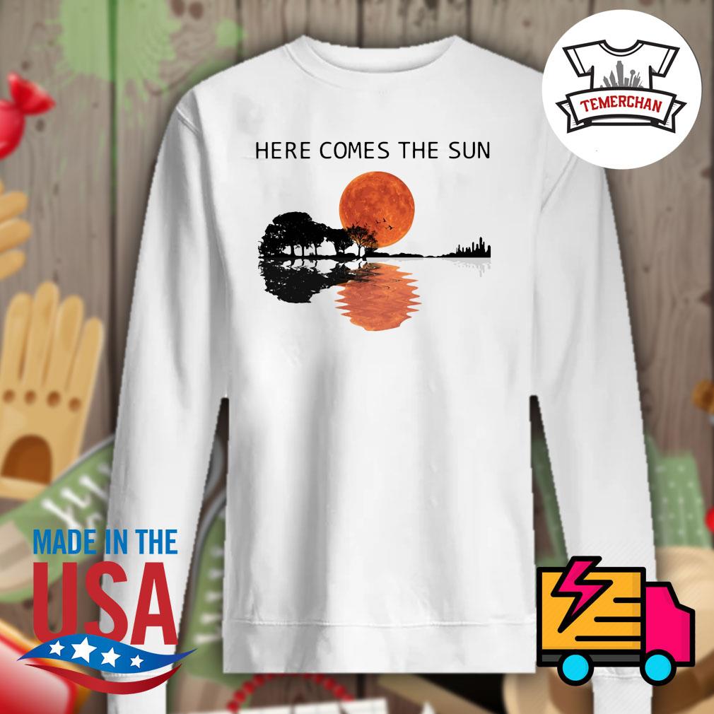 Guitar water reflection here comes the sun s Sweater