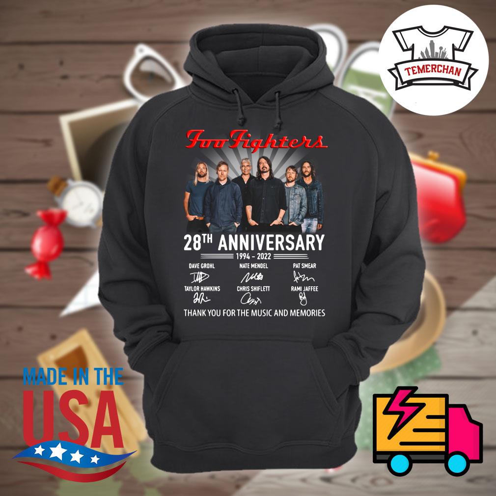 Foo Fighters 28th anniversary 1994 2022 signatures thank you for the music and memories s Hoodie