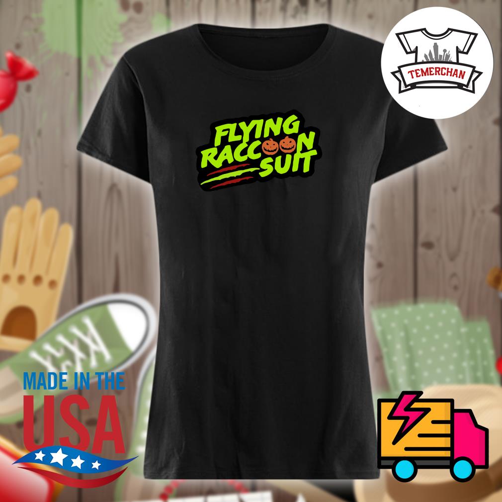 Flying Raccoon suit pumpkin Halloween s Ladies t-shirt