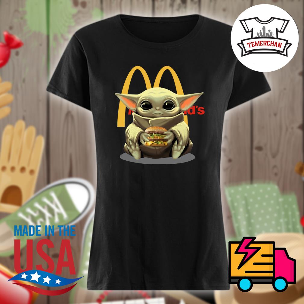 Buy Baby Yoda hug Burger King shirt For Free Shipping CUSTOM XMAS PRODUCT  COMPANY