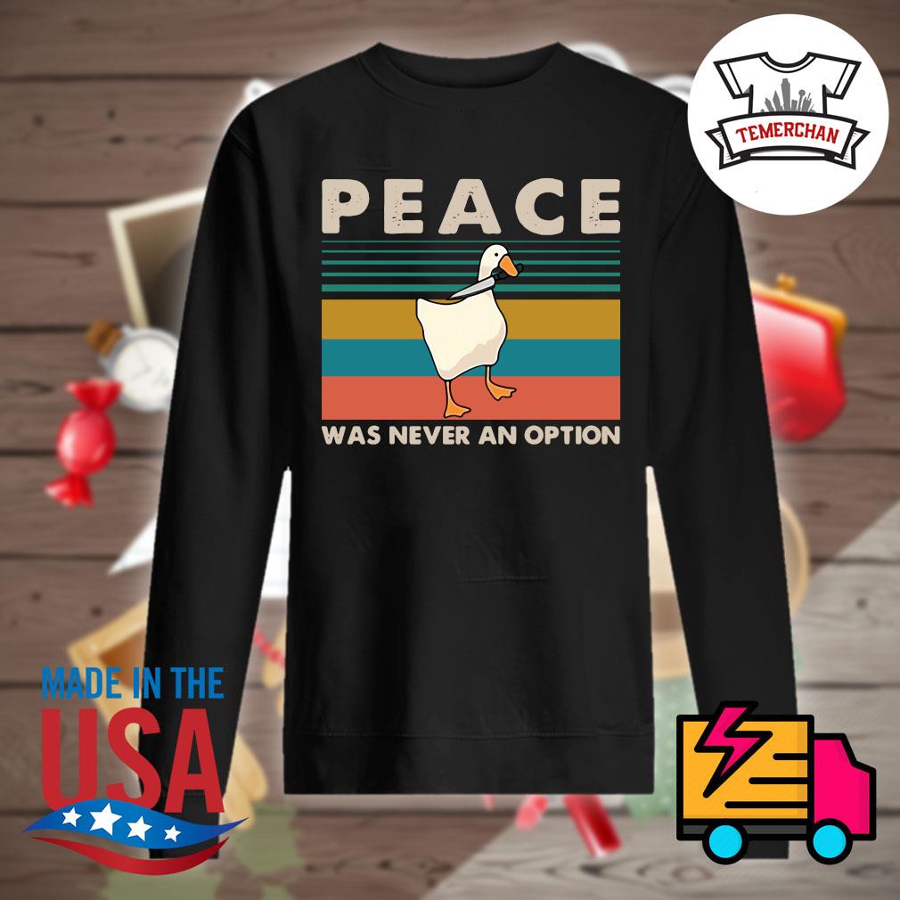 Oldskool Shirts Halloween Killer Duck Peace Was Never An Option Shirt