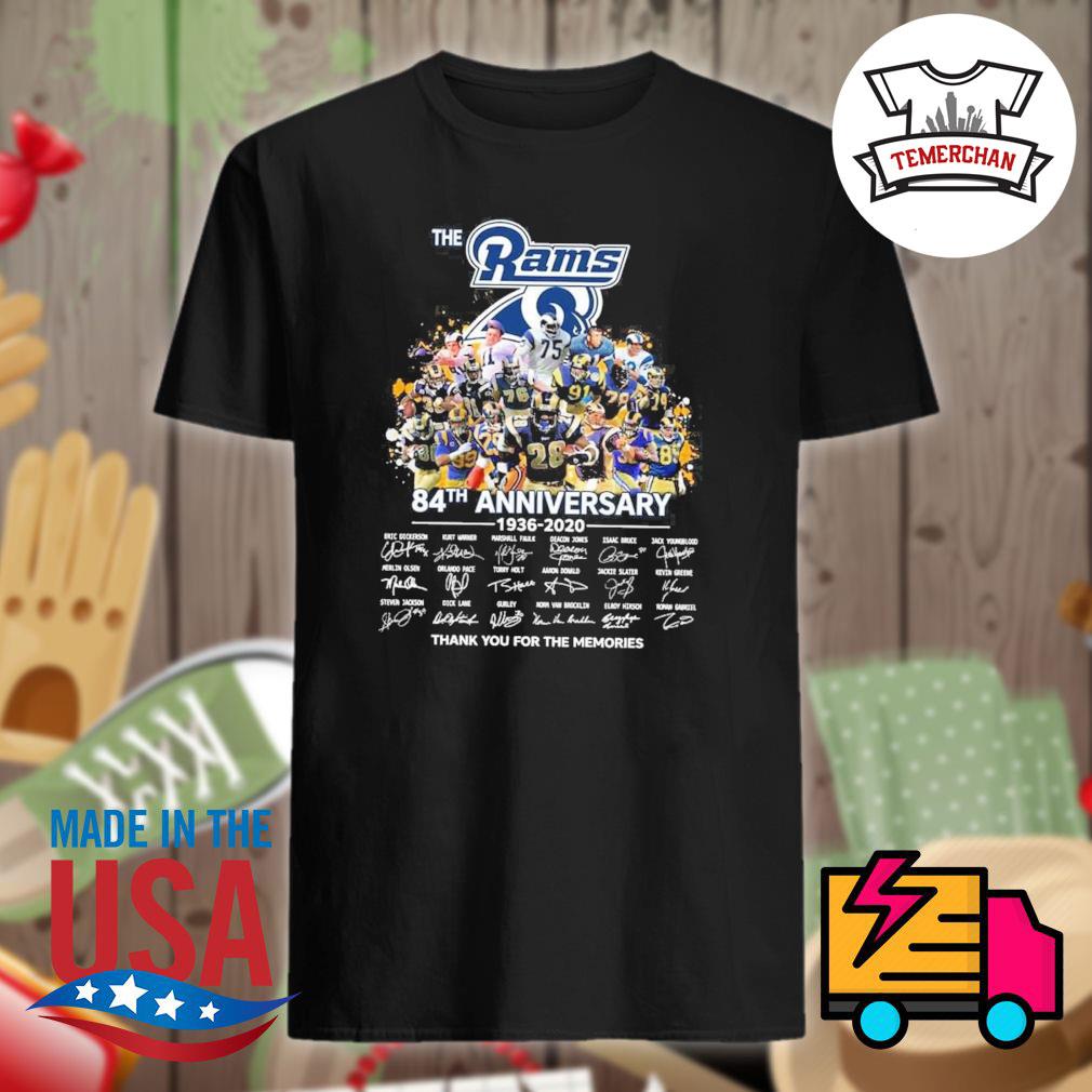 The Los Angeles Rams 84th Anniversary 1936-2020 All Signature Shirt -  Daintytee