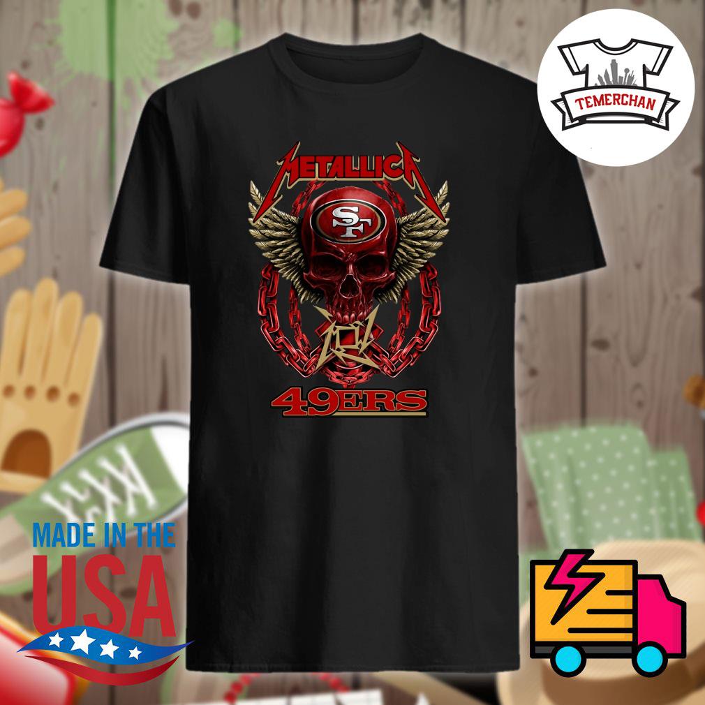 Skull Metallica logo San Francisco 49ers shirt 