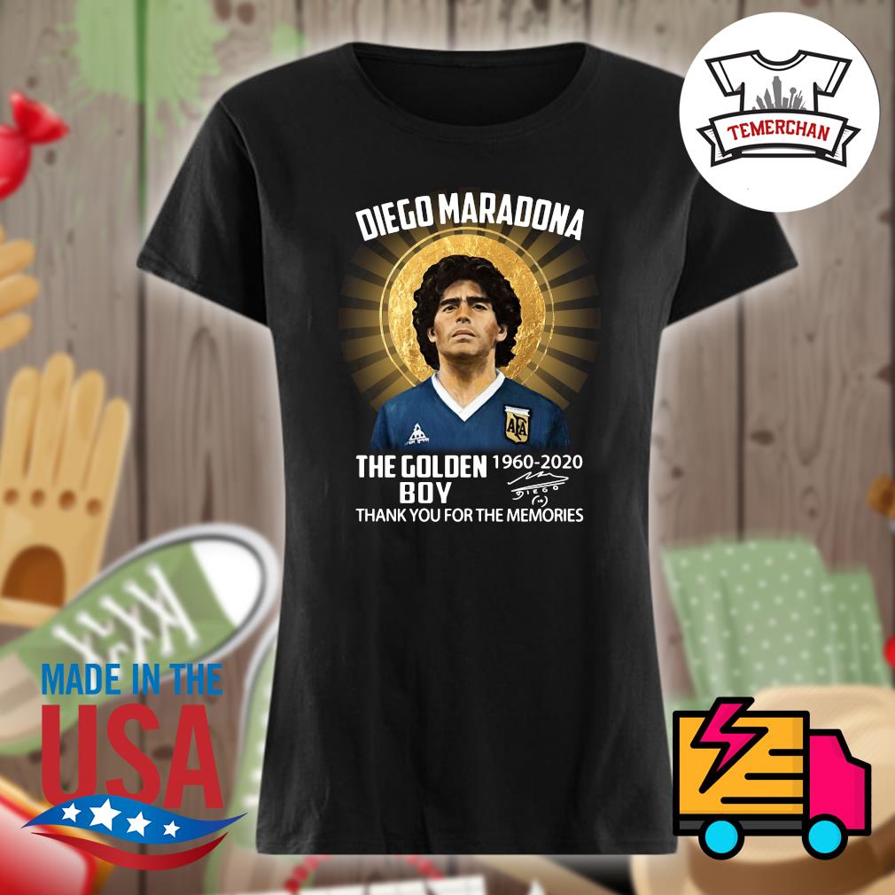 replika trimme rigtig meget Diego Maradona the Golden Boy 1960 2020 signature thank you for the  memories shirt, hoodie, tank top, sweater and long sleeve t-shirt