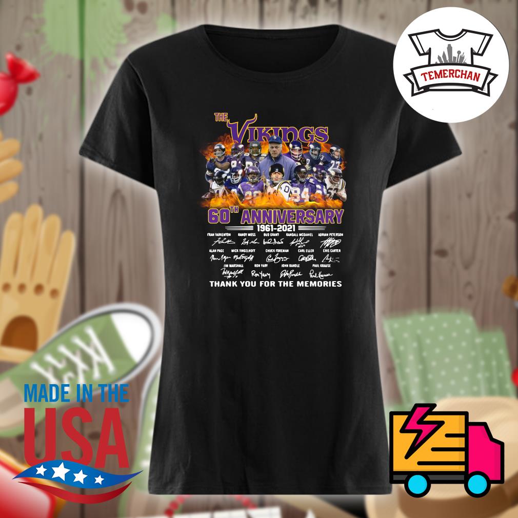 Funny The Minnesota Vikings 60th Anniversary 1961-2021 Signatures Shirt,  hoodie, sweater, longsleeve t-shirt